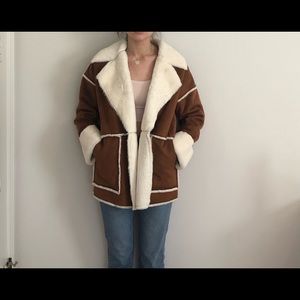 Faux fur and faux suede F21 coat (sz S)